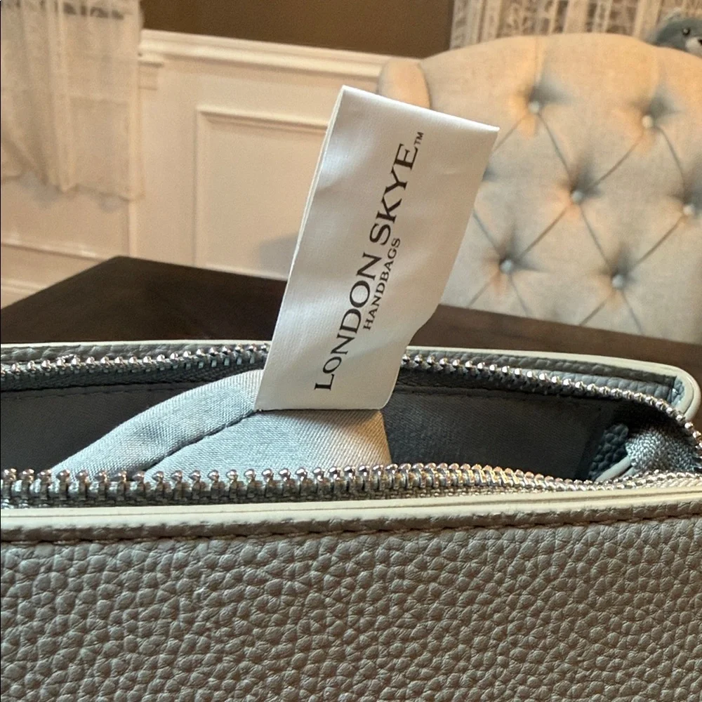 London Skye Gray Faux Leather Mini Backpack Top Handle NWT‎